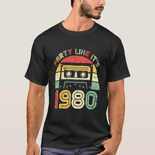 Camiseta Fiesta retro de disfraces disco 80 como si fuera 1 (Anverso)