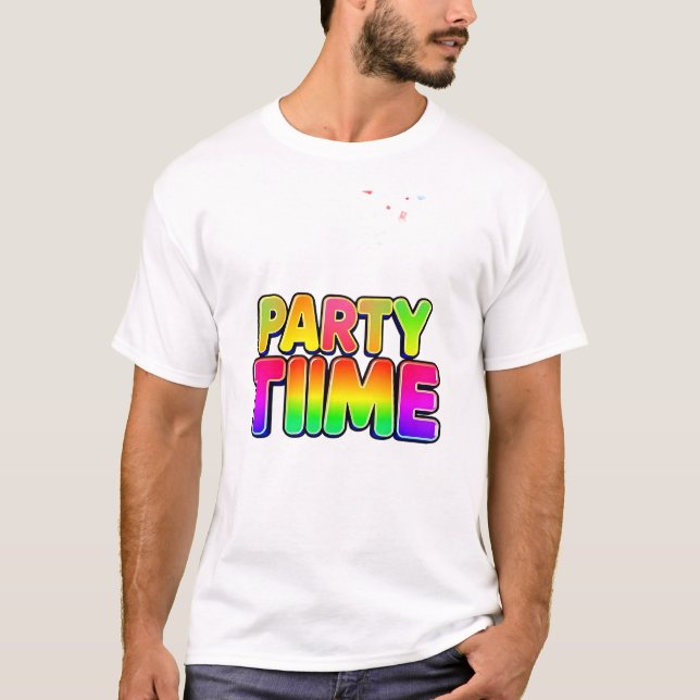 Camiseta Fiesta Retro Tiempo Diversión Confetti Icono (Anverso)