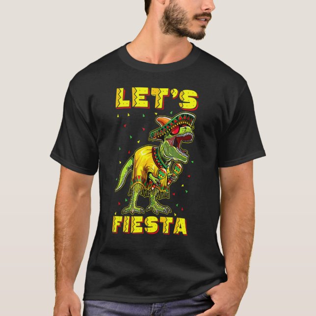 Camiseta Fiesta Rex Tyrannosaurus Poncho Gorra Cinco De (Anverso)