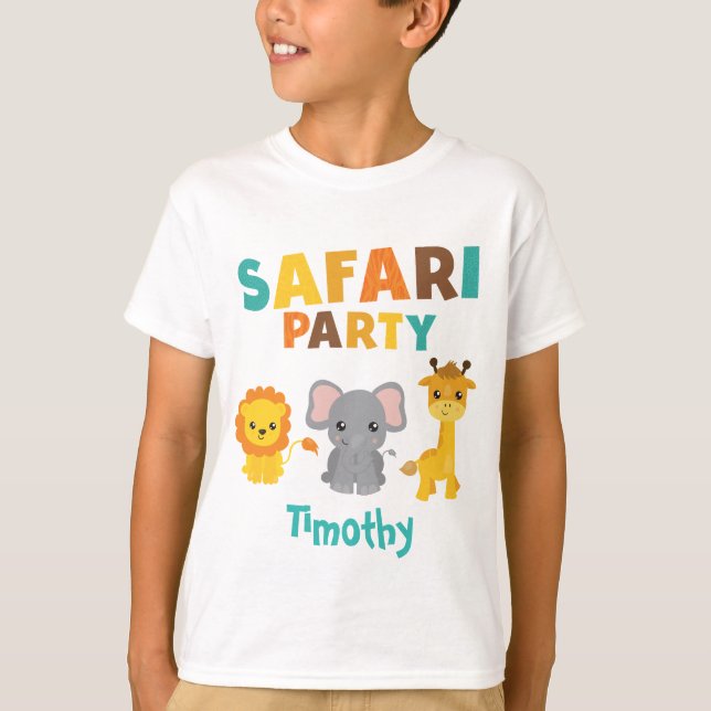 Camiseta Fiesta Safari niño cumpleaños (Anverso)