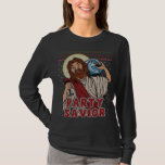 Camiseta Fiesta Salvador Jesucristo Santa Beer Fea Christma<br><div class="desc">Fiesta Salvador Jesucristo Santa Beer Navidades feos suéter</div>