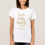 Camiseta Fiesta Siesta Tequila Purpurina de repetición Bach<br><div class="desc">Un elegante diseño de vanguardia,  con el texto "Fiesta siesta tequila repetida" en un guión extrovertido,  la textura purpurina añade un toque festivo y glamoroso. Por favor,  contáctame si tienes alguna solicitud especial.</div>