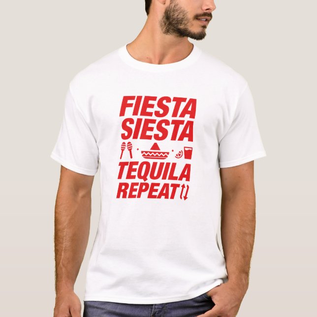 Camiseta Fiesta Siesta Tequila Repetir (Anverso)