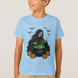 Camiseta Fiesta siniestra de Halloween: Bruja malvada cocin