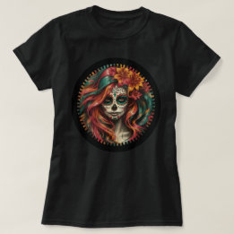 Camiseta Fiesta Skull Women's Tee - Orange & Teal