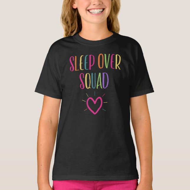 Camiseta Fiesta Sleep Over Squad VIP Sleepover Squad Slumbe (Anverso)