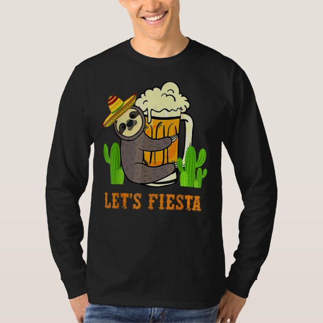 Camiseta Fiesta Sloth Beer Cinco De Mayo (Anverso)