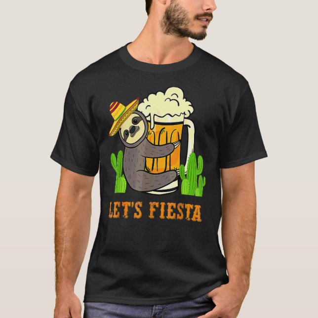 Camiseta Fiesta Sloth Beer Cinco De Mayo (Anverso)
