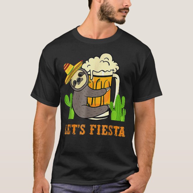 Camiseta Fiesta Sloth Beer Cinco De Mayo Mei (Anverso)