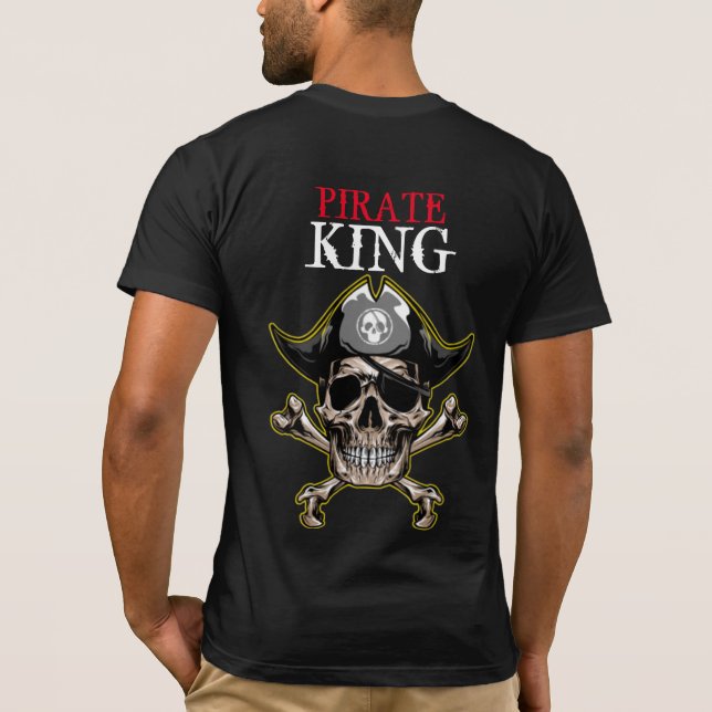 Camiseta Fiesta sobre el tema del pirata Adulto Skull KING (Reverso)