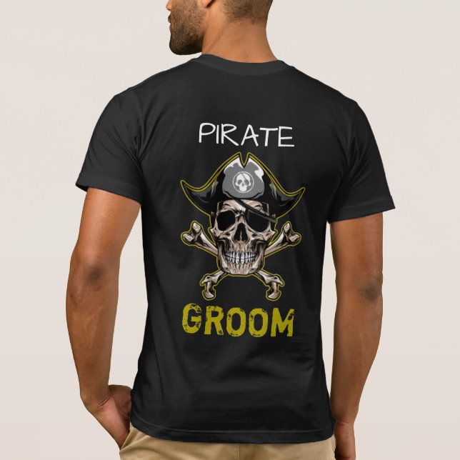 Camiseta Fiesta sobre el tema del pirata Cráneo Adulto GROO (Reverso)