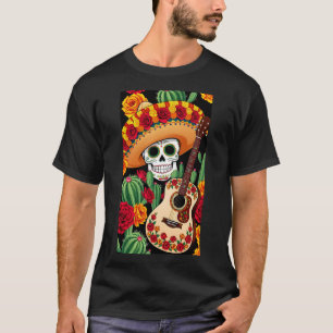 Camiseta Fiesta Soda Bebidas Sombrero Guitarra Taco Mexica