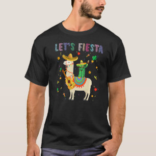 Camiseta Fiesta Sombrero Llamas Cactus Cinco Mexicanos