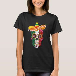 Camiseta Fiesta Sugar Skull Rosa Calavera Bandera Mexicana
