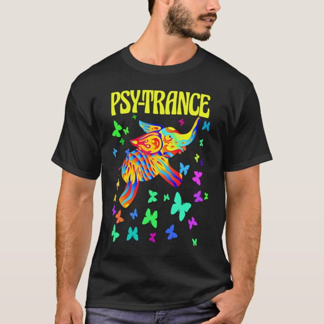 Camiseta Fiesta Techno Rave de Elephant Psy Trance (Anverso)