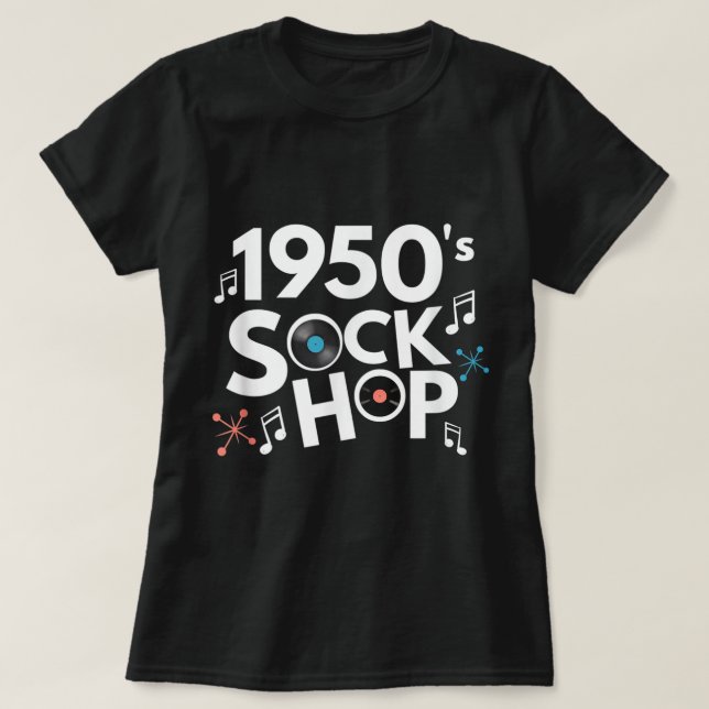 Camiseta Fiesta temática de los "Sock Hop" de los años 50 p (Diseño del anverso)