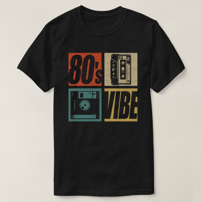 Camiseta Fiesta temática de moda de los años 80 Vibe 1980 (Diseño del anverso)