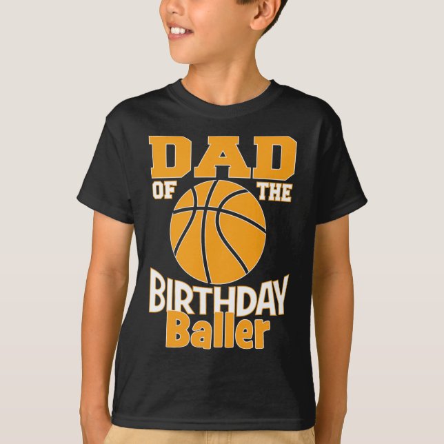 Camiseta Fiesta Temática De Papá Del Baller De Baloncesto D (Anverso)