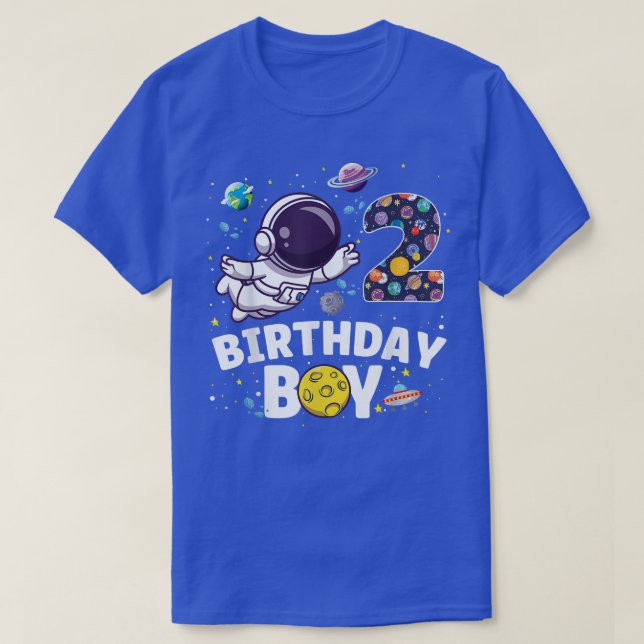 Camiseta Fiesta temática espacial astronauta de 2 años cump (Diseño del anverso)