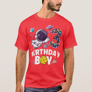 Camiseta Fiesta temática espacial astronauta de 3 años cump