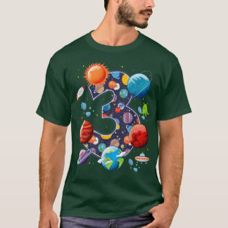 Camiseta Fiesta temática espacial astronauta de 3 años cump