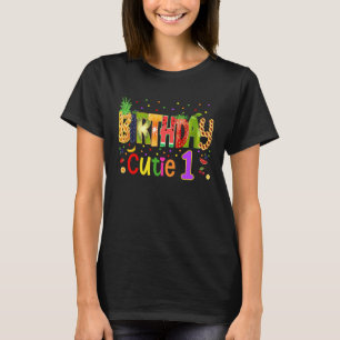 Camiseta Fiesta temática tropical de cumpleaños de fruta qu