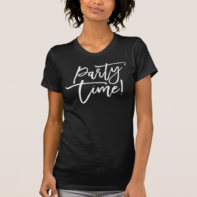 Camiseta FIESTA TIME white minimo guión de moda cita de la  (Anverso)