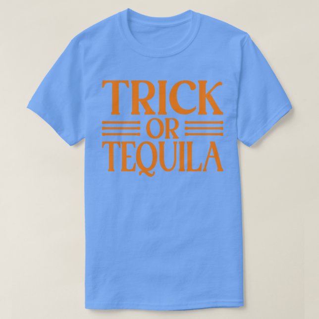 Camiseta Fiesta Trick O Tequila Halloween Bebiendo Tequila (Diseño del anverso)