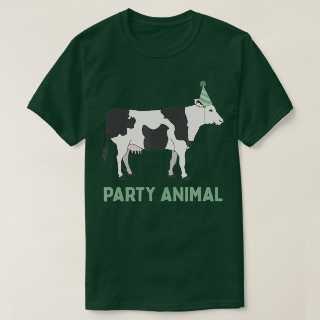 Camiseta Fiesta Vaca Animal Cumpleaños Vaca (Diseño del anverso)