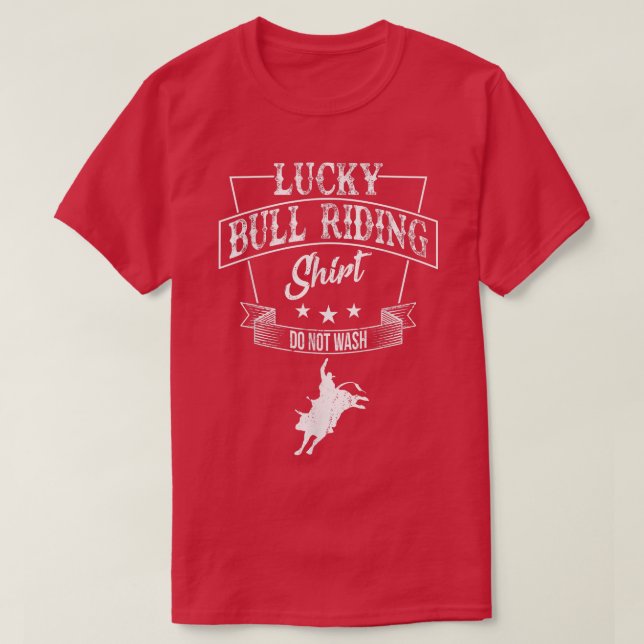 Camiseta Fiesta Vaquero Bull Montando Humor De Agricultor O (Diseño del anverso)
