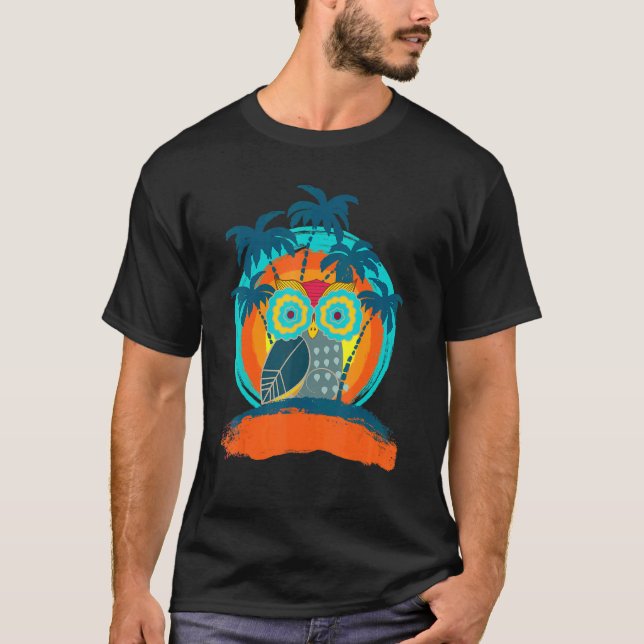 Camiseta Fiesta veraniega de búho colorida Vacay (Anverso)