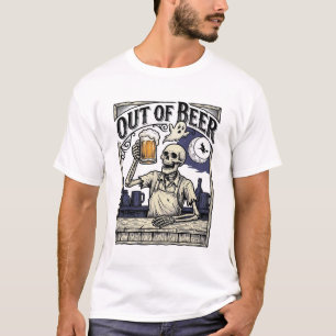 Camiseta Fiesta Vintage Cerveza Halloween Esqueleto