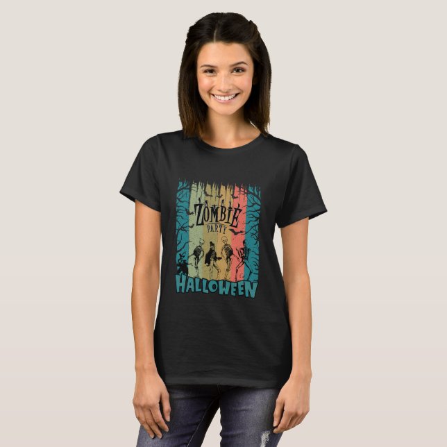 Camiseta Fiesta zombi, Halloween (Anverso completo)