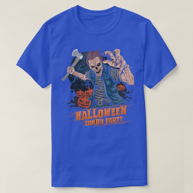 Camiseta Fiesta Zombie de Halloween (Diseño del anverso)