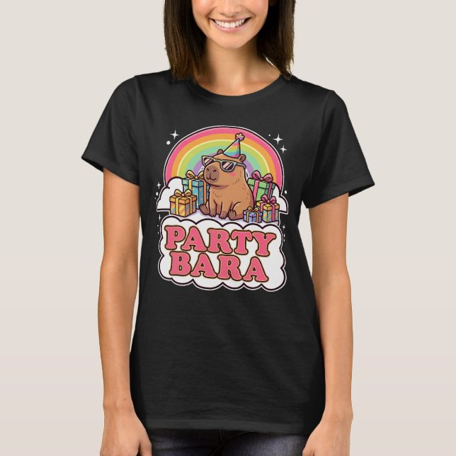 Camiseta FiestaBara Cute Capybara Arcoíris (Anverso)