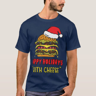 Camiseta fiestas felices con Navidades graciosos de queso