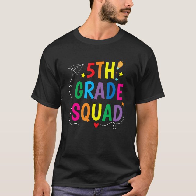 Camiseta Fifth Grade Squad Welcome Back to School Teacher K (Anverso)
