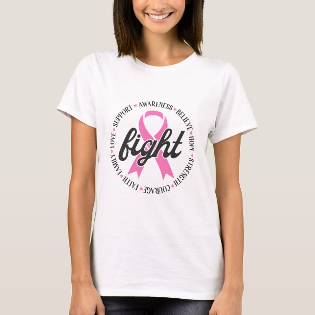 Camiseta Fight Breast Cancer Pink Ribbon Awareness (Anverso)