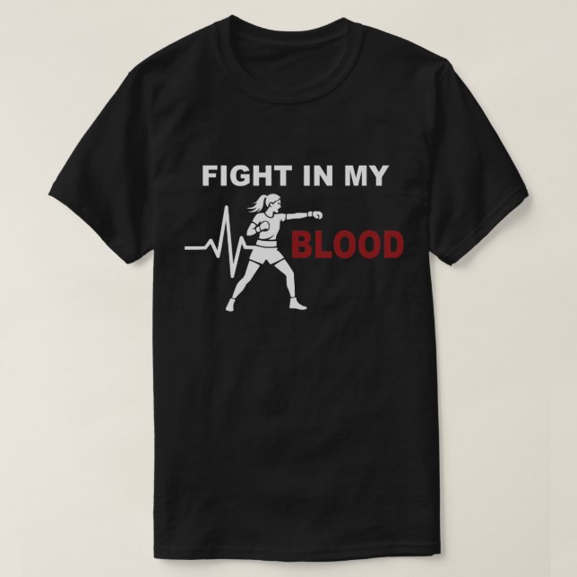 Camiseta Fight In My Blood Women Boxing Motivation (Diseño del anverso)