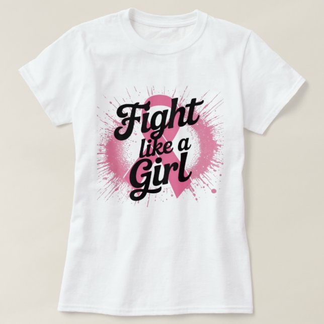 Camiseta Fight Like a Girl | Breast Cancer Awareness Design (Diseño del anverso)