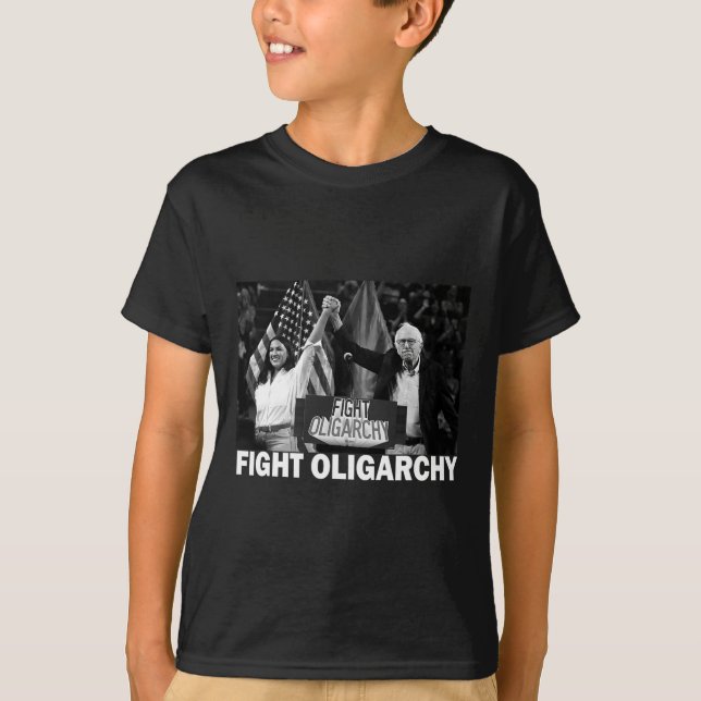 Camiseta Fight Oligarchy Bernie Sanders And Aoc Freedom Us  (Anverso)