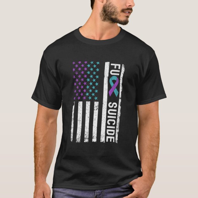 Camiseta Fight Suicide Awareness And Prevention American Fl (Anverso)