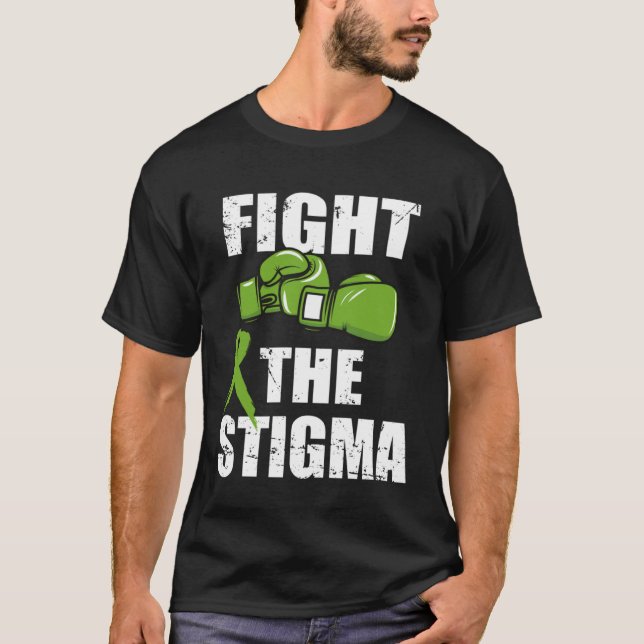 Camiseta Fight The Stigma Mental Health Awareness  Green Gl (Anverso)
