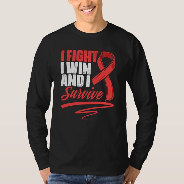 Camiseta Fight Win Stroke Survivor Red Ribbon Stroke Awaren (Anverso)