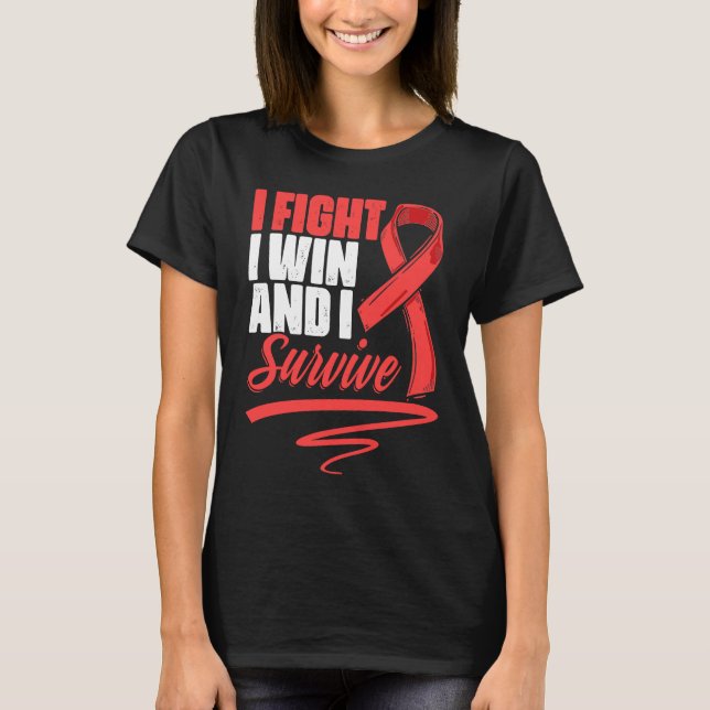 Camiseta Fight Win Stroke Survivor Red Ribbon Stroke Awaren (Anverso)
