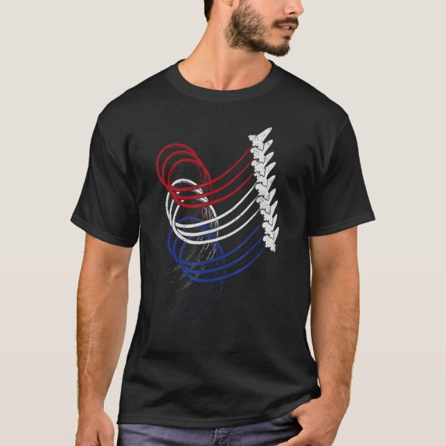 Camiseta Fighter Jet Airplane American USA Patriotic 4th Of (Anverso)