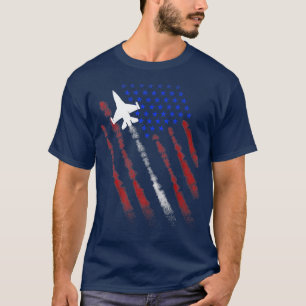 Camiseta Fighter Jet American Flag Patriot Happy 4th Of Jul