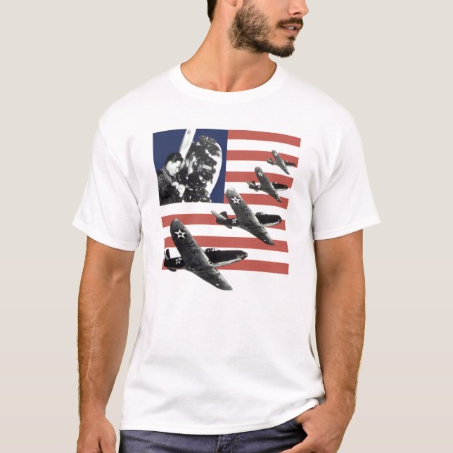 Camiseta Fighter Plane American Flag (Anverso)
