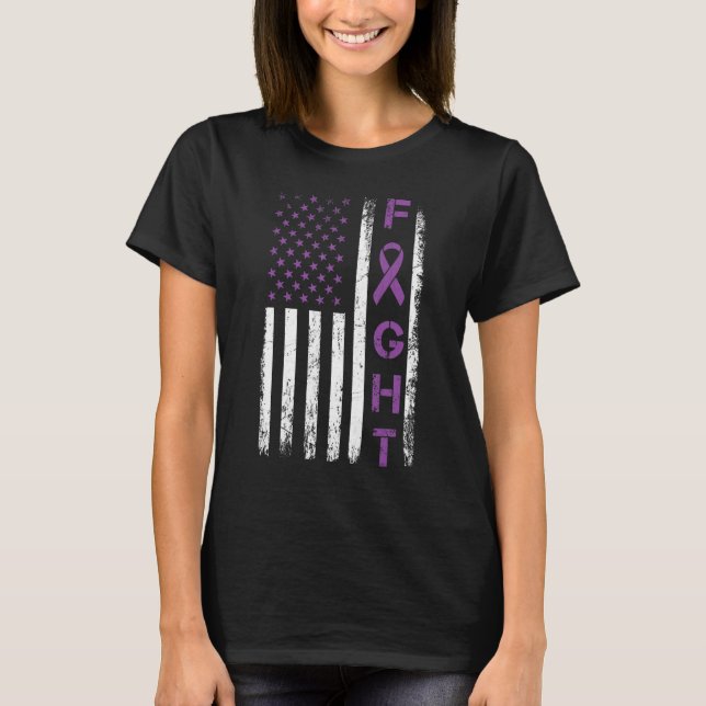 Camiseta Fighter USA Flag  Fight Crohns Disease Awareness (Anverso)