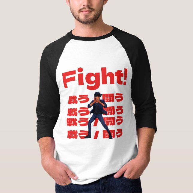 Camiseta Fighter with 90s Retro Anime Style (Anverso)